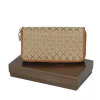 gucci donne portafoglio -10-grid-chiffon-brown